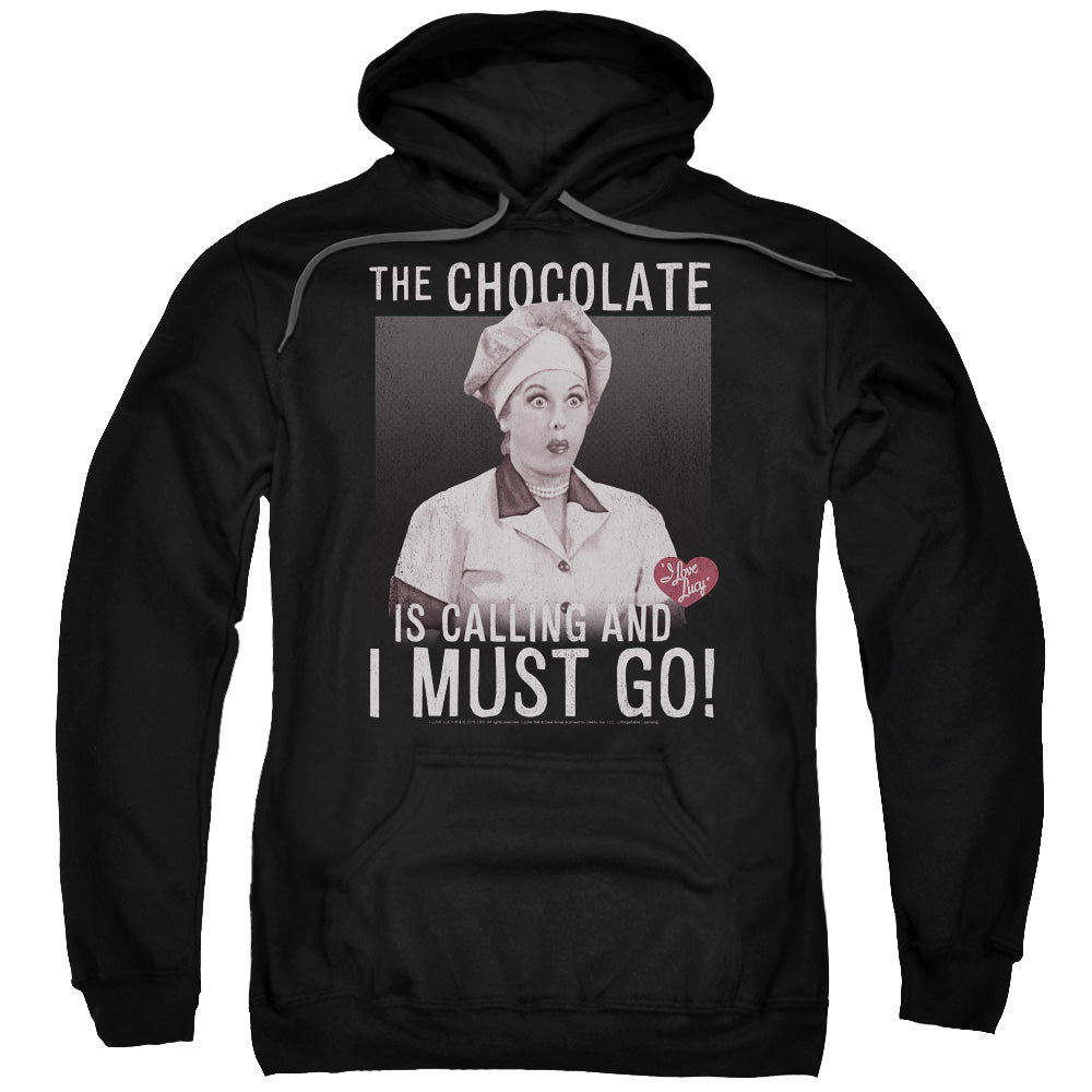I Love Lucy Chocolate Calling Mens Hoodie Black Officially Licensed