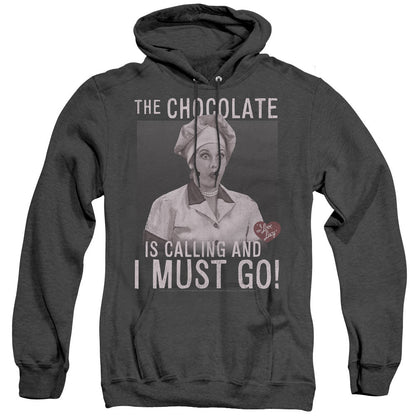 I Love Lucy Chocolate Calling Heather Mens Hoodie Black Officially Licensed