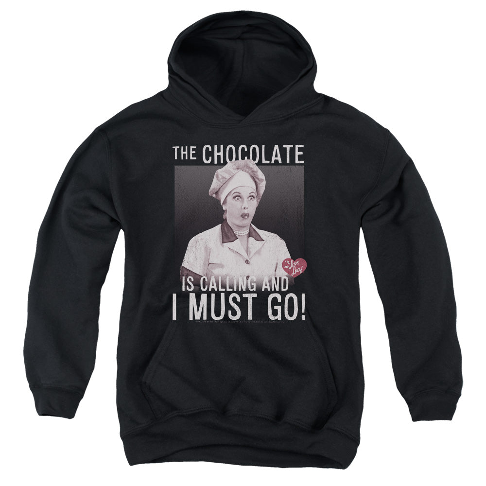 I Love Lucy Chocolate Calling Kids Youth Hoodie Black Officially Licensed