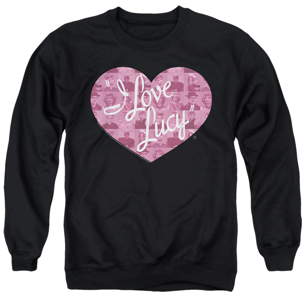 I Love Lucy Many Moods Logo Mens Crewneck Sweatshirt Black Officially Licensed