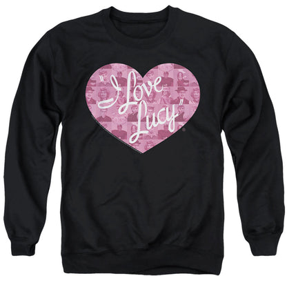I Love Lucy Many Moods Logo Mens Crewneck Sweatshirt Black Officially Licensed
