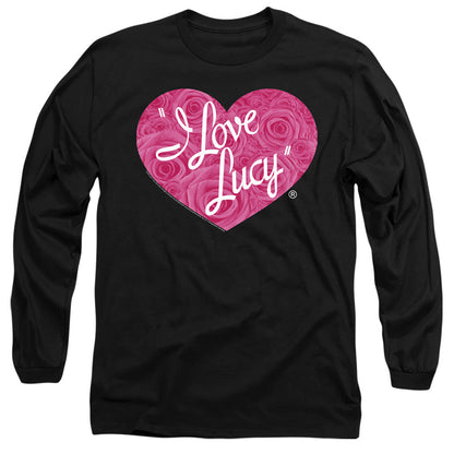 I Love Lucy Floral Logo Mens Long Sleeve Shirt Black Officially Licensed Officially Licensed