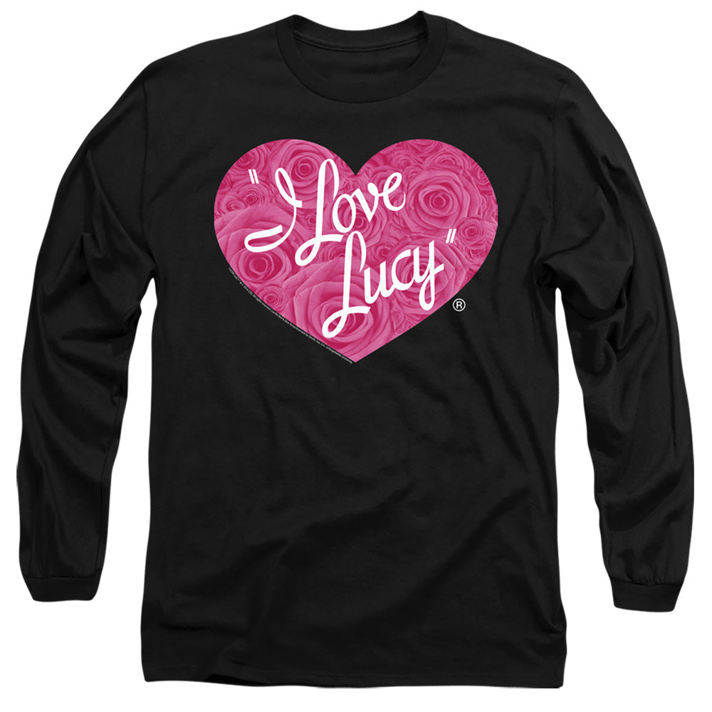 I Love Lucy Floral Logo Mens Long Sleeve Shirt Black Officially Licensed Officially Licensed