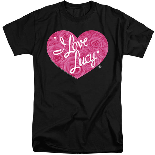 I Love Lucy Floral Logo Mens Tall T Shirt Black Officially Licensed