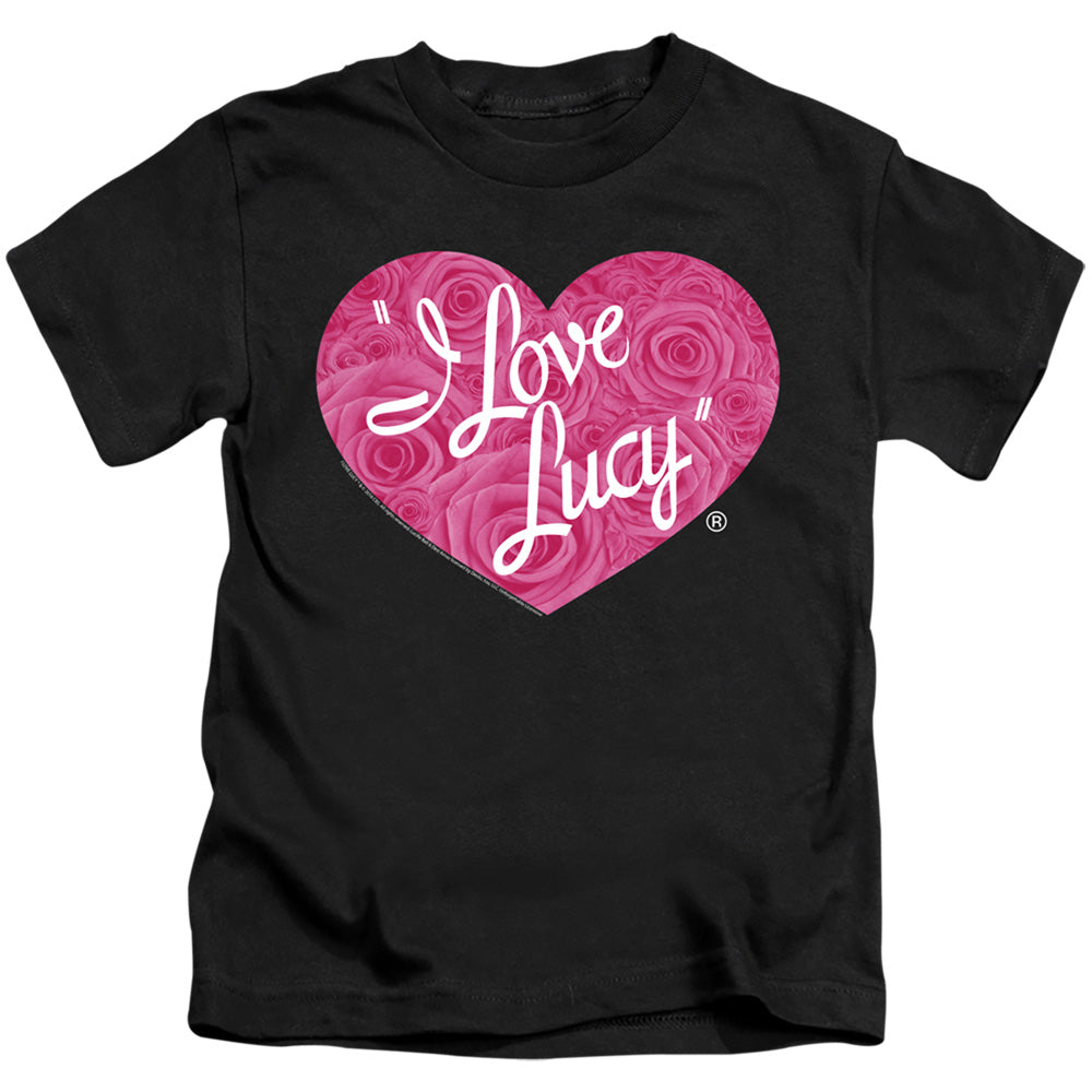 I Love Lucy Floral Logo Juvenile Kids Youth T Shirt Black Officially Licensed