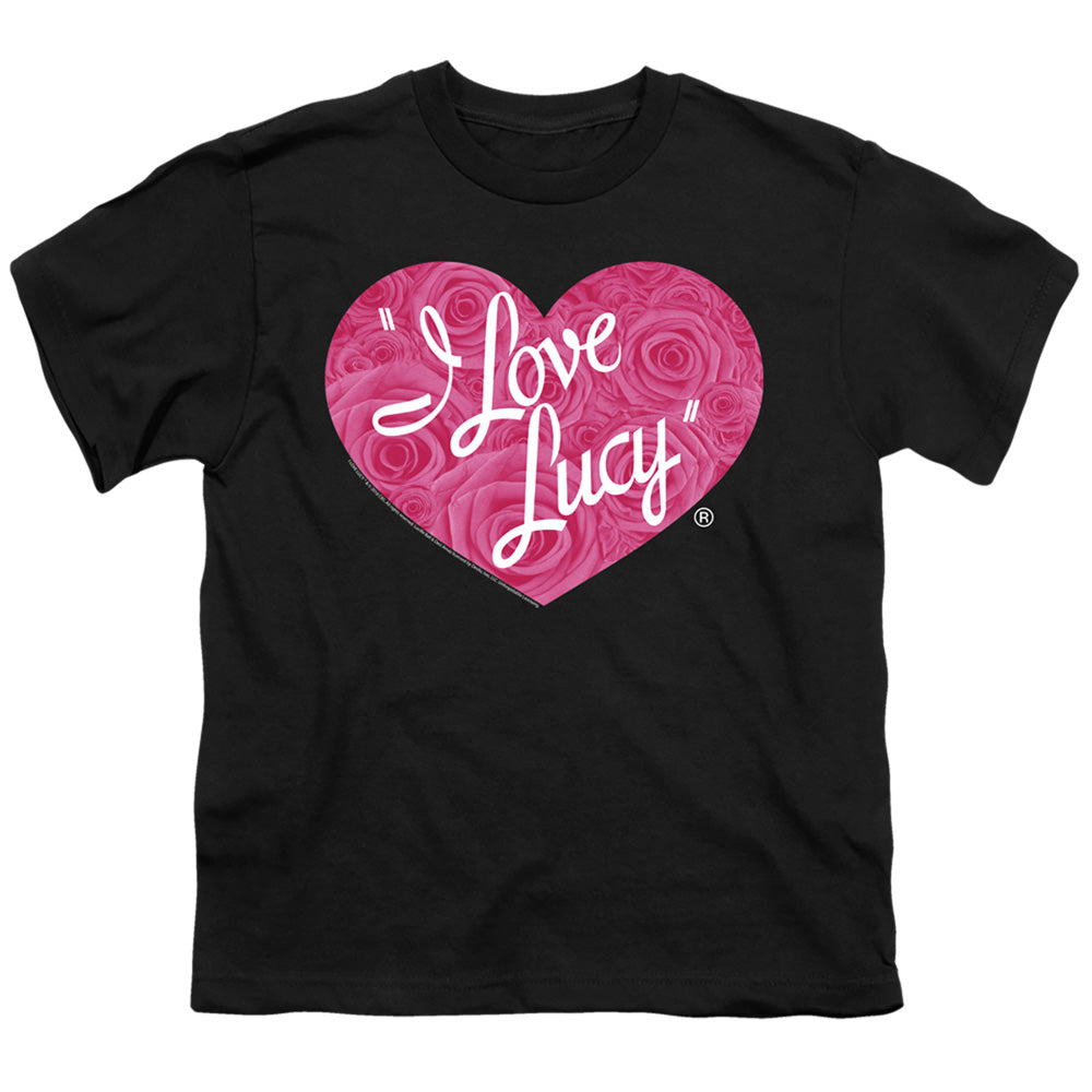 I Love Lucy Floral Logo Kids Youth T Shirt Black Officially Licensed