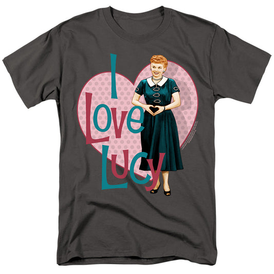 I Love Lucy Heart You Mens T Shirt Charcoal Officially Licensed