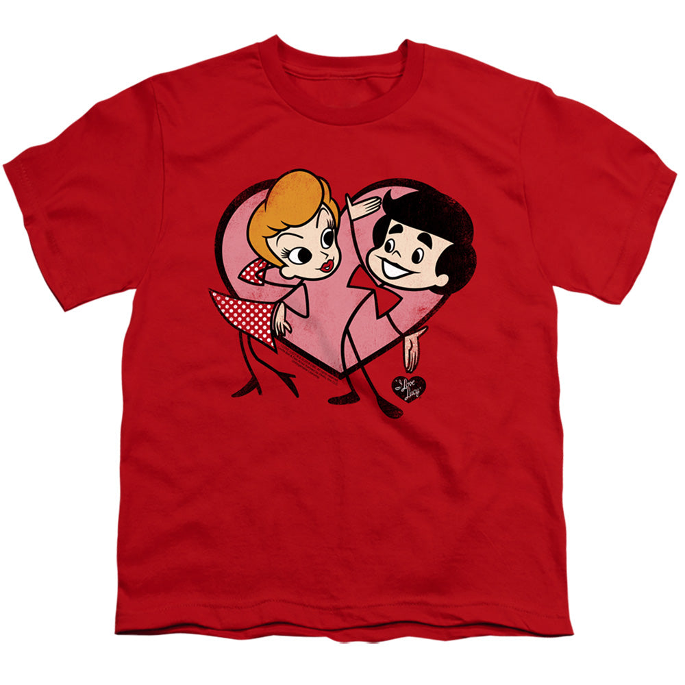 I Love Lucy Cartoon Love Kids Youth T Shirt Red Officially Licensed