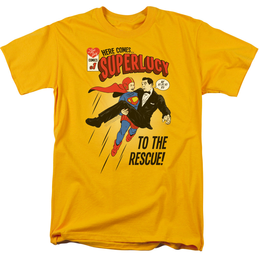 I Love Lucy Super Lucy Mens T Shirt Gold Officially Licensed