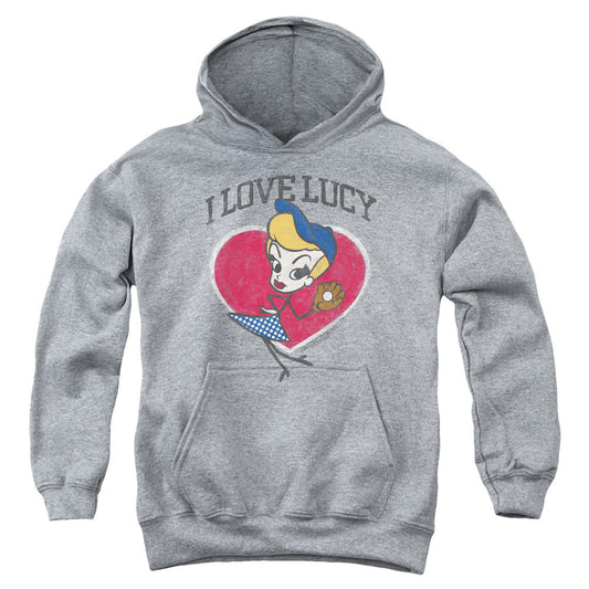 I Love Lucy Baseball Diva Kids Youth Hoodie Athletic Heather Officially Licensed