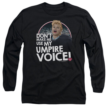 I Love Lucy Umpire Mens Long Sleeve Shirt Black Officially Licensed Officially Licensed