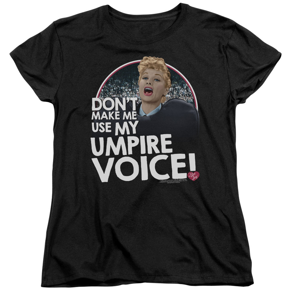 I Love Lucy Umpire Womens T Shirt Black Officially Licensed