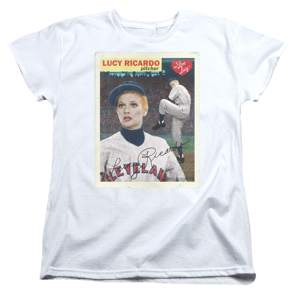 I Love Lucy Trading Card Womens T Shirt White Officially Licensed