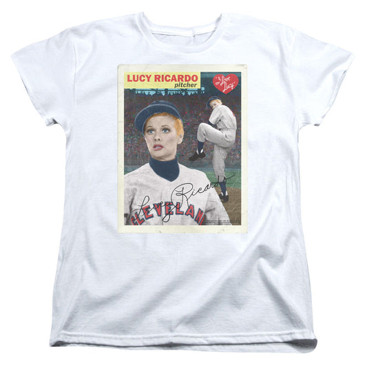 I Love Lucy Trading Card Womens T Shirt White Officially Licensed