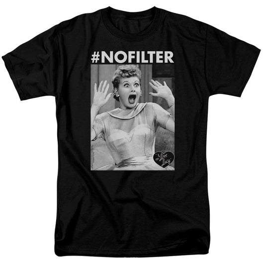 I Love Lucy No Filter Mens T Shirt Black Officially Licensed
