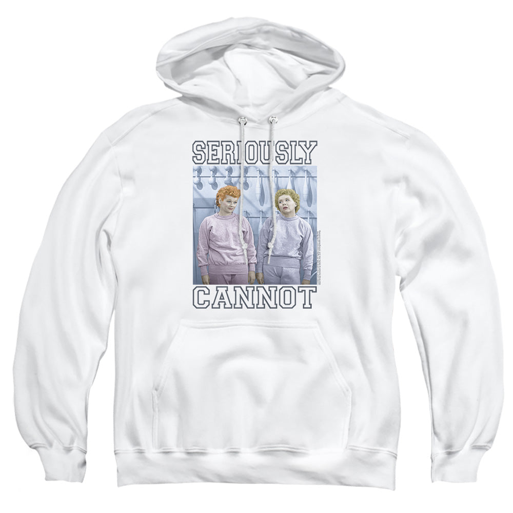 I Love Lucy Seriously Cannot Mens Hoodie White Officially Licensed