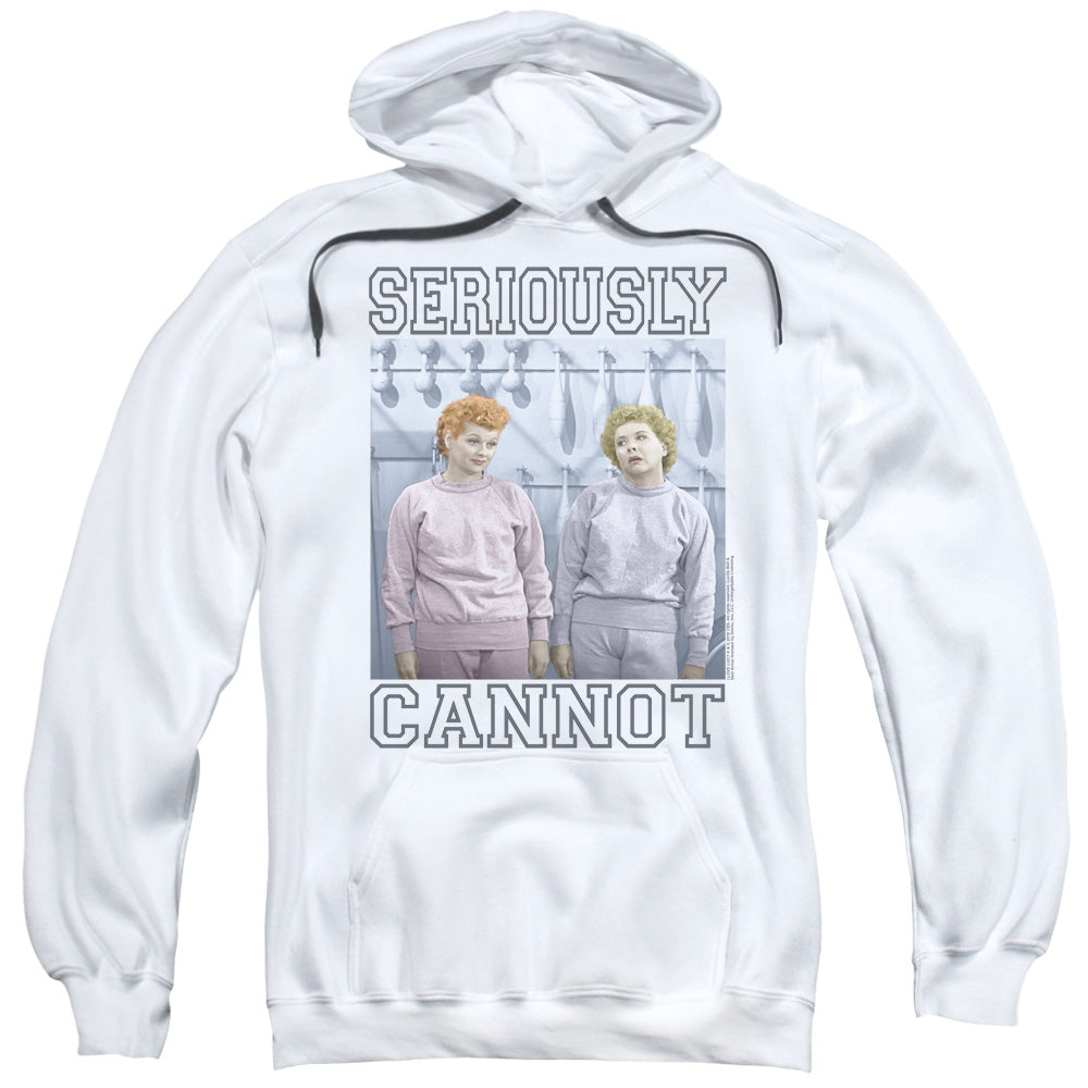 I Love Lucy Seriously Cannot Mens Hoodie White Officially Licensed