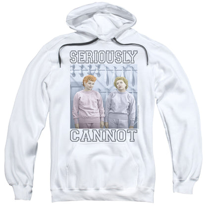 I Love Lucy Seriously Cannot Mens Hoodie White Officially Licensed