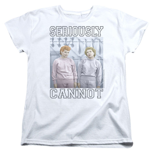 I Love Lucy Seriously Cannot S S Women's Tee White Officially Licensed
