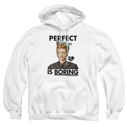I Love Lucy Perfect Is Boring Mens Hoodie White Officially Licensed
