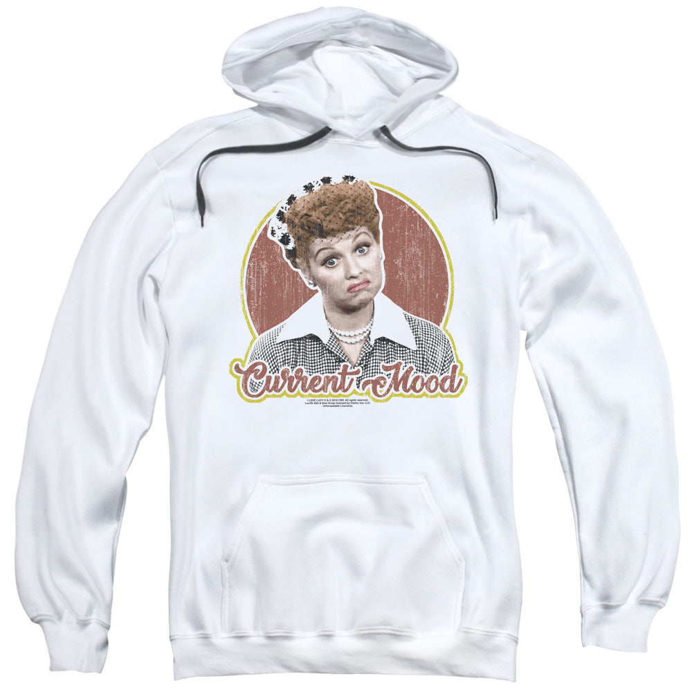 I Love Lucy Current Mood Mens Hoodie White Officially Licensed