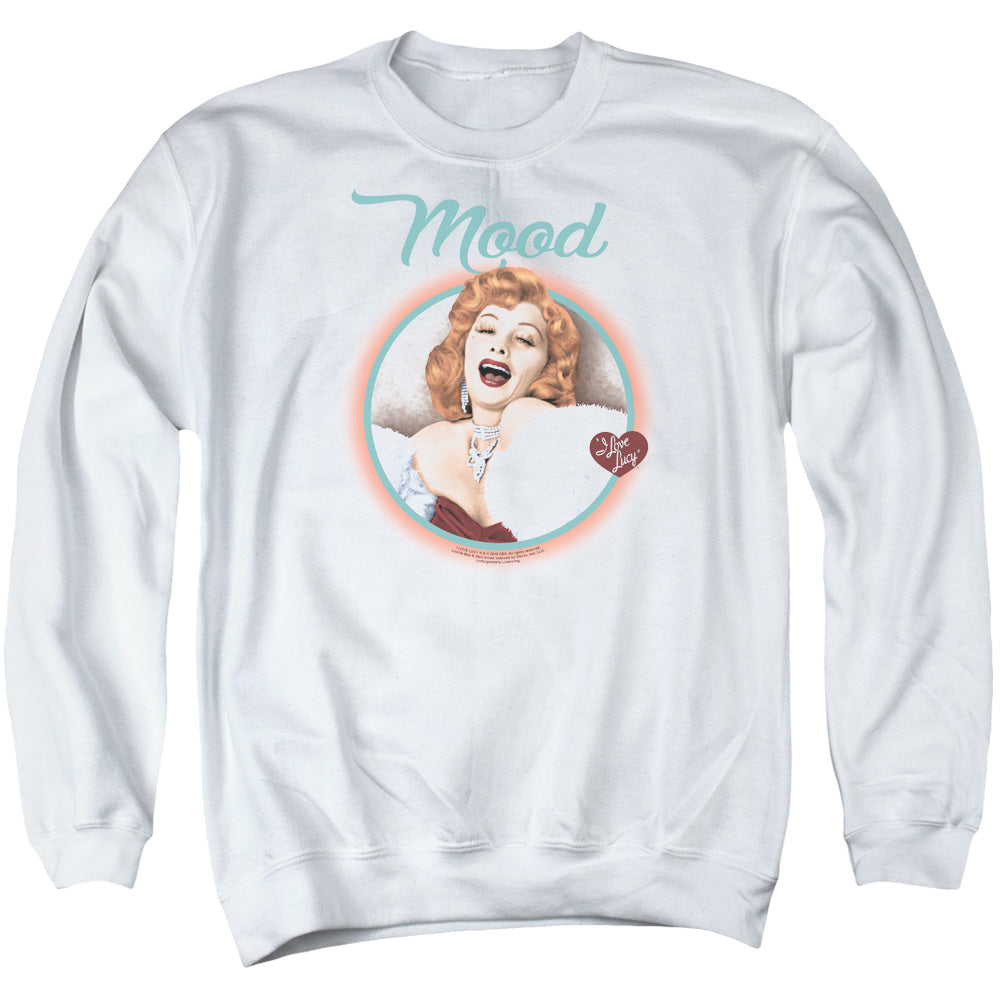 I Love Lucy Mood Mens Crewneck Sweatshirt White Officially Licensed