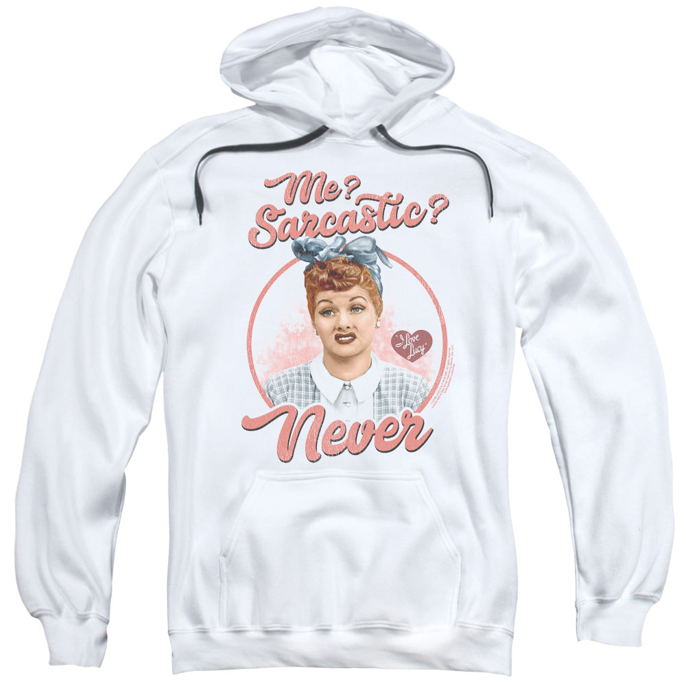 I Love Lucy Sarcastic Mens Hoodie White Officially Licensed