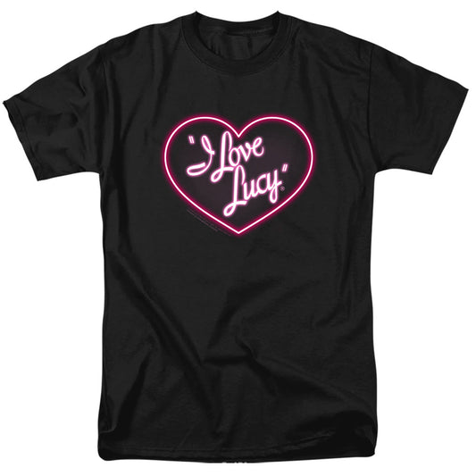 I Love Lucy Neon Logo Mens T Shirt Black Officially Licensed