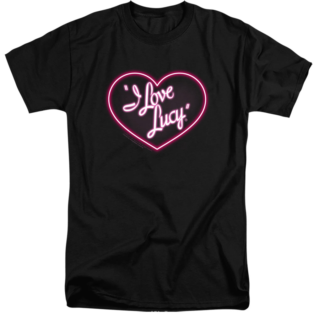 I Love Lucy Neon Logo Mens Tall T Shirt Black Officially Licensed
