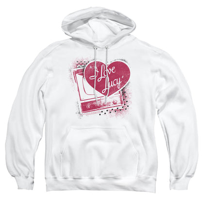 I Love Lucy Spray Paint Heart Mens Hoodie White Officially Licensed