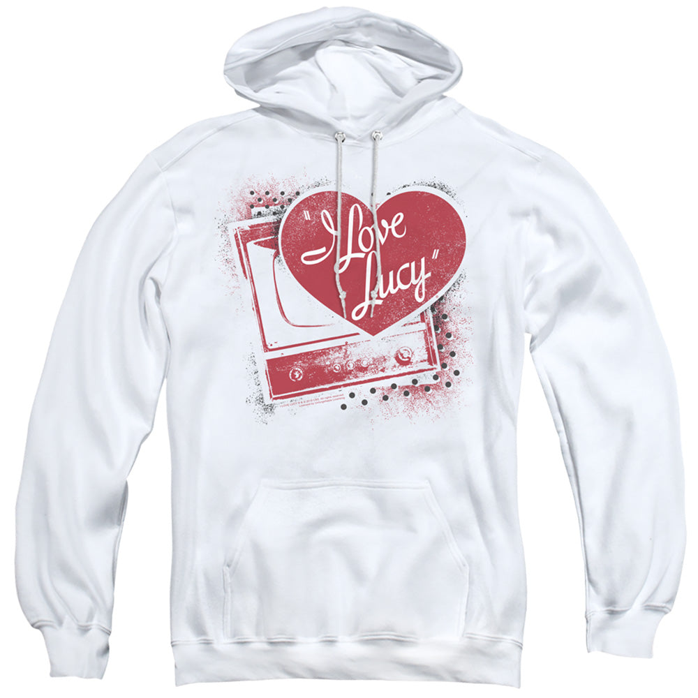 I Love Lucy Spray Paint Heart Mens Hoodie White Officially Licensed