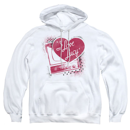 I Love Lucy Spray Paint Heart Mens Hoodie White Officially Licensed