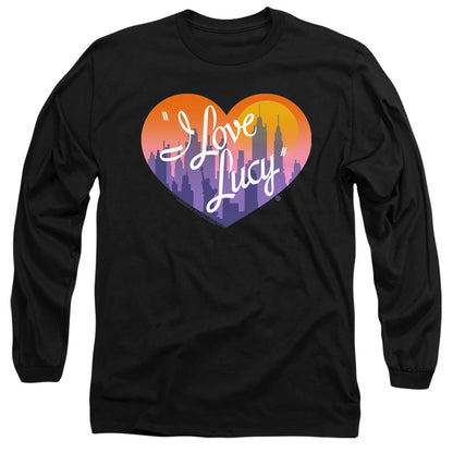 I Love Lucy Heart Of The City Mens Long Sleeve Shirt Black Officially Licensed Officially Licensed