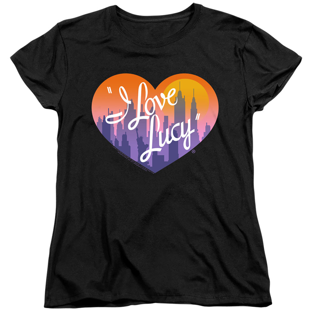 I Love Lucy Heart of the City S S Women's Tee Black Officially Licensed