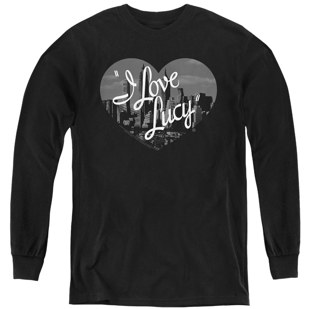 I Love Lucy Nostaic City Long Sleeve Kids Youth T Shirt Black Officially Licensed