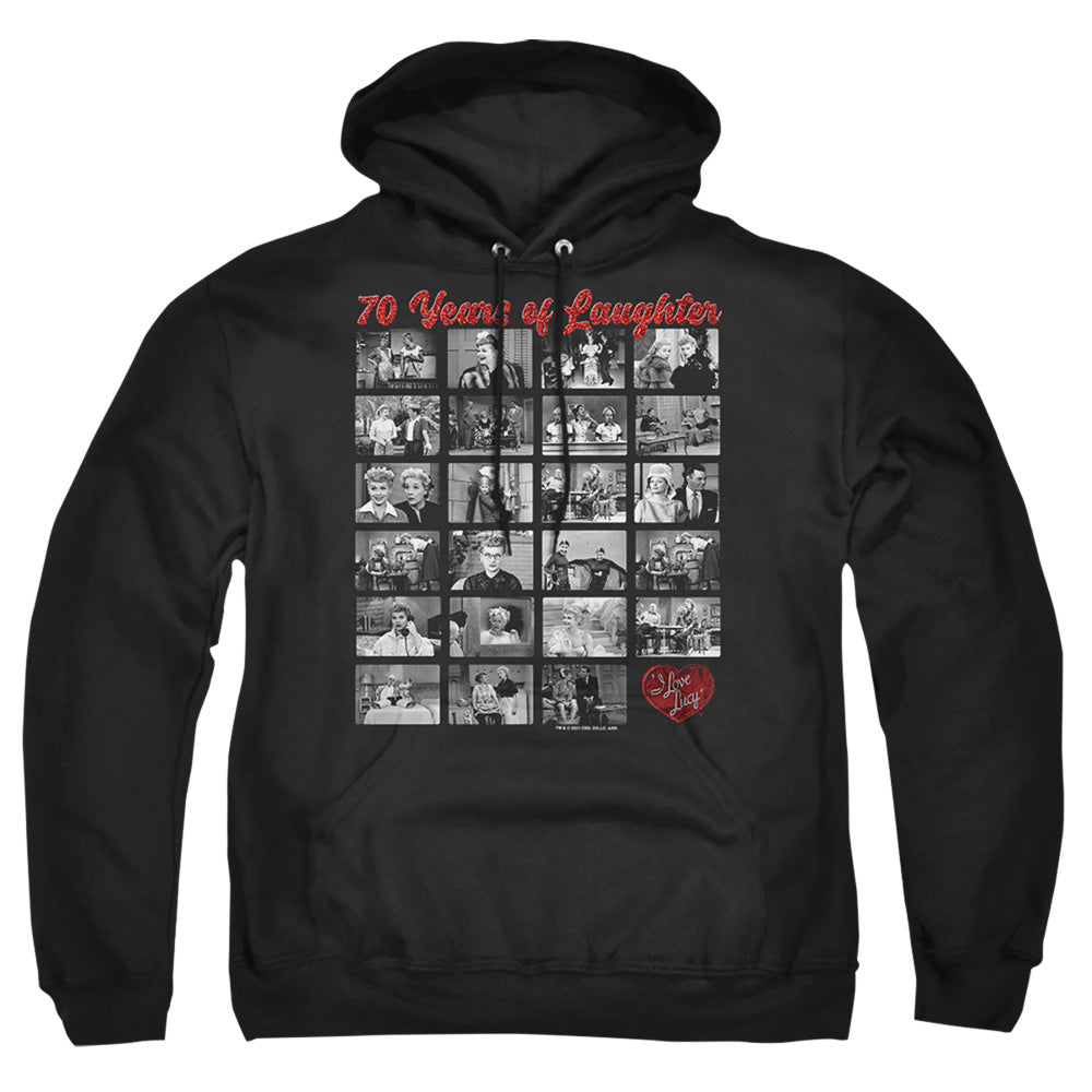 I Love Lucy Film Strip Mens Hoodie Black Officially Licensed