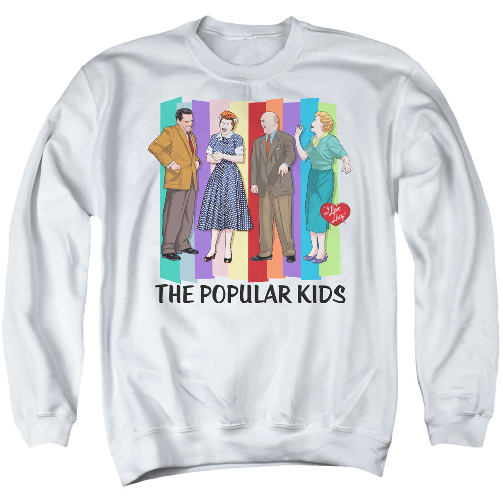 I Love Lucy The Popular Kids Mens Crewneck Sweatshirt White Officially Licensed