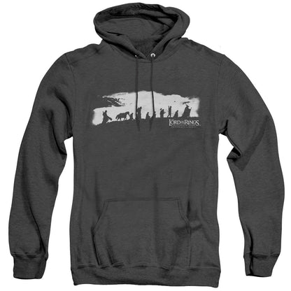 Lord of the Rings The Fellowship Mens Heather Hoodie Black Officially Licensed