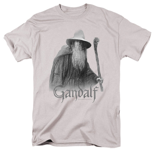Lord Of The Rings Gandalf The Grey Mens T Shirt Silver Officially Licensed