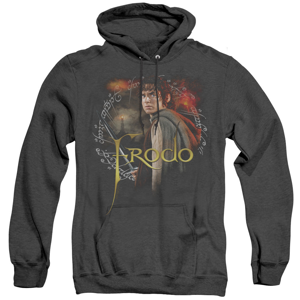 Lord of the Rings Frodo Mens Heather Hoodie Black Officially Licensed