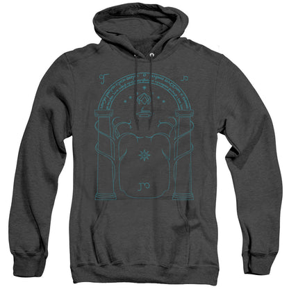 Lord Of The Rings Doors Of Durin Mens Heather Hoodie Black Officially Licensed
