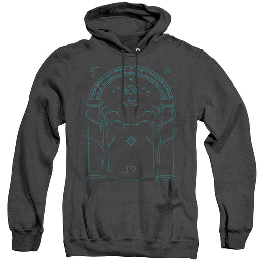 Lord Of The Rings Doors Of Durin Mens Heather Hoodie Black Officially Licensed