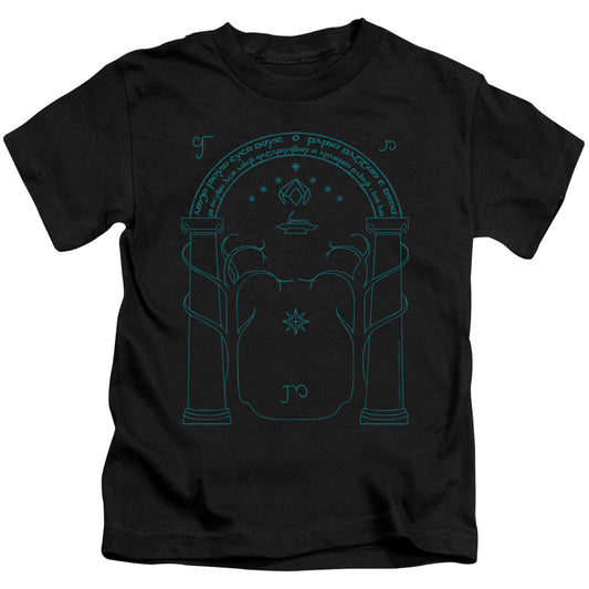 Lord Of The Rings Doors of Durin Juvenile Kids Youth T Shirt Black Officially Licensed