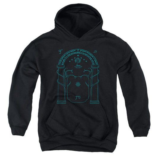 Lord Of The Rings Doors of Durin Kids Youth Hoodie Black Officially Licensed