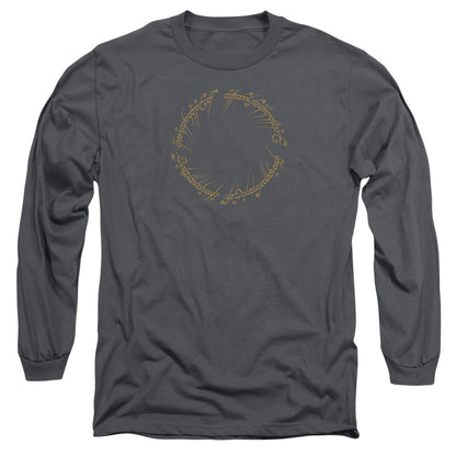 Lord Of The Rings One Ring Mens Long Sleeve Shirt Charcoal Officially Licensed Officially Licensed