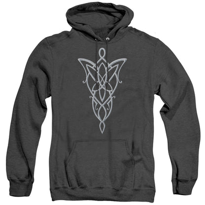 Lord Of The Rings Arwen Necklace Heather Mens Hoodie Black Officially Licensed