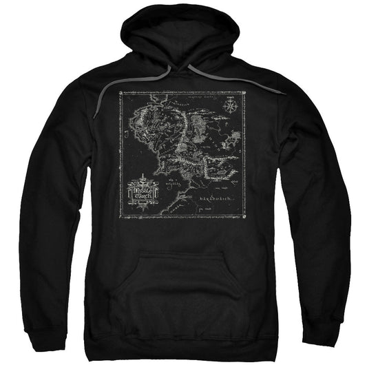 Lord Of The Ringsd Of The Rings Map Of Me Mens Hoodie Black Officially Licensed