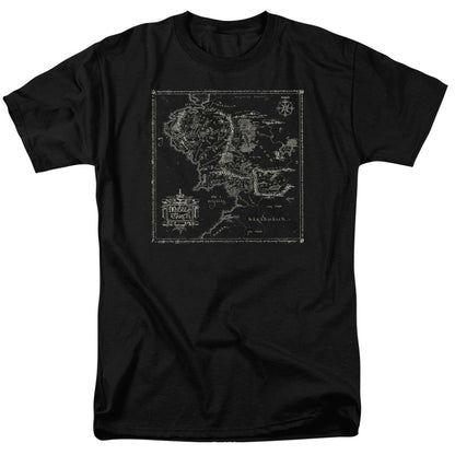 Lord Of The Rings Map Of Me Mens T Shirt Black Officially Licensed