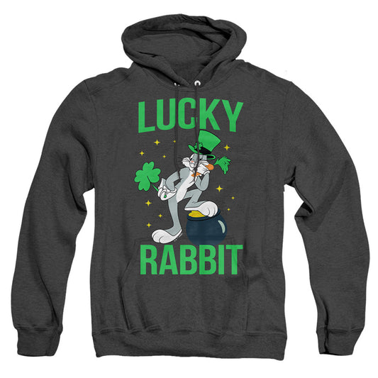 Looney Tunes Bugs Bunny St. Patrick'S Lucky Rabbit Heather Mens Hoodie Black Officially Licensed
