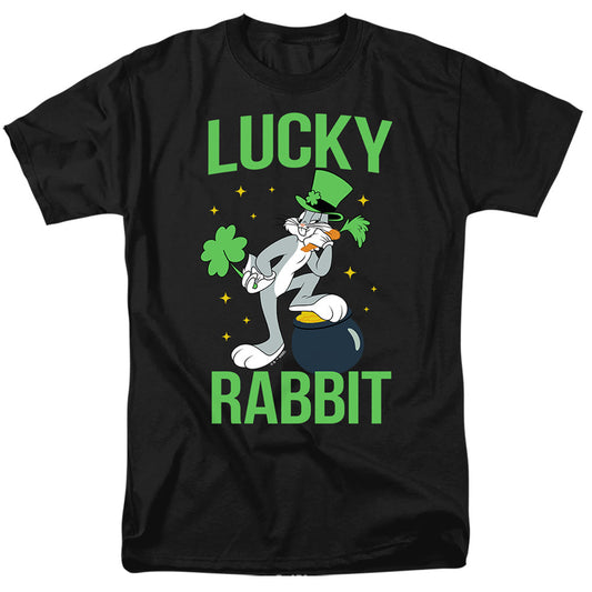Looney Tunes Bugs Bunny St. Patricks Lucky Rabbit Mens T Shirt Black Officially Licensed